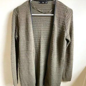 Mango Basics Army Green Knit Cardigan